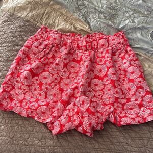 Loft | Red and White flowy shorts Size S